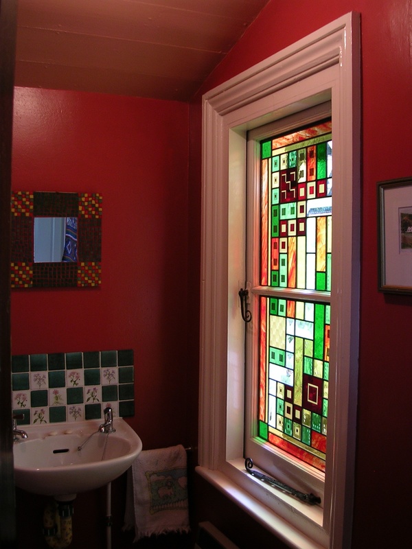 Cloakroom window 1 | Carole Gray | Stained glass commission