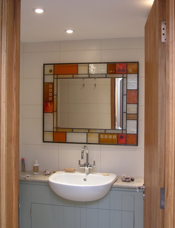 Cloakroom mirror | Carole Gray | Stained glass commission