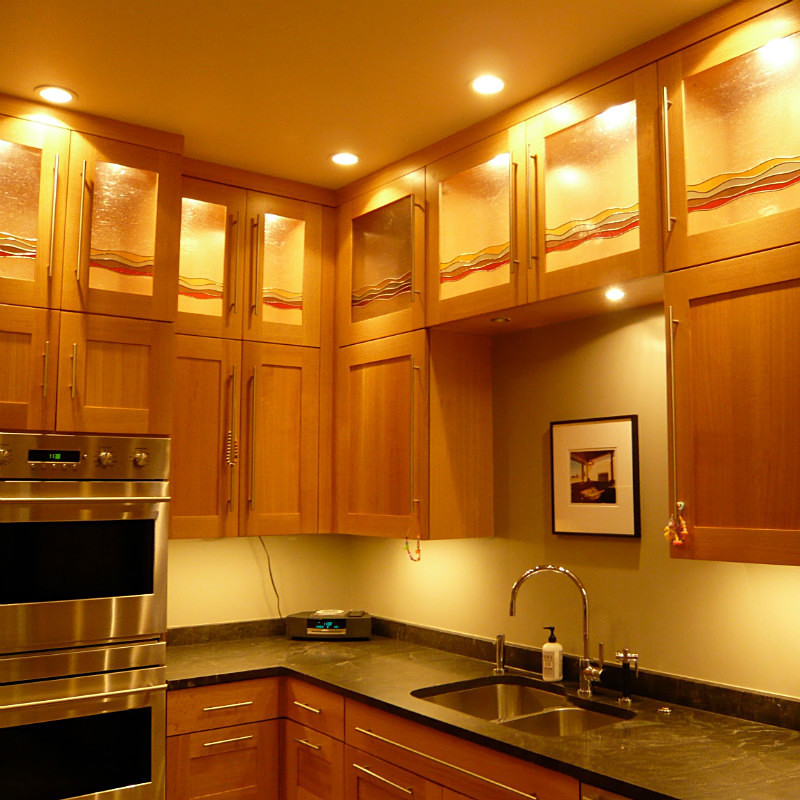 Kitchen cabinets | Carole Gray | Stained glass commission
