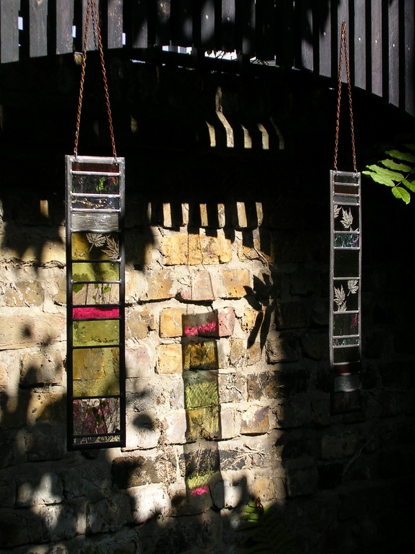 Garden glass hangings | Carole Gray | Stained glass commission