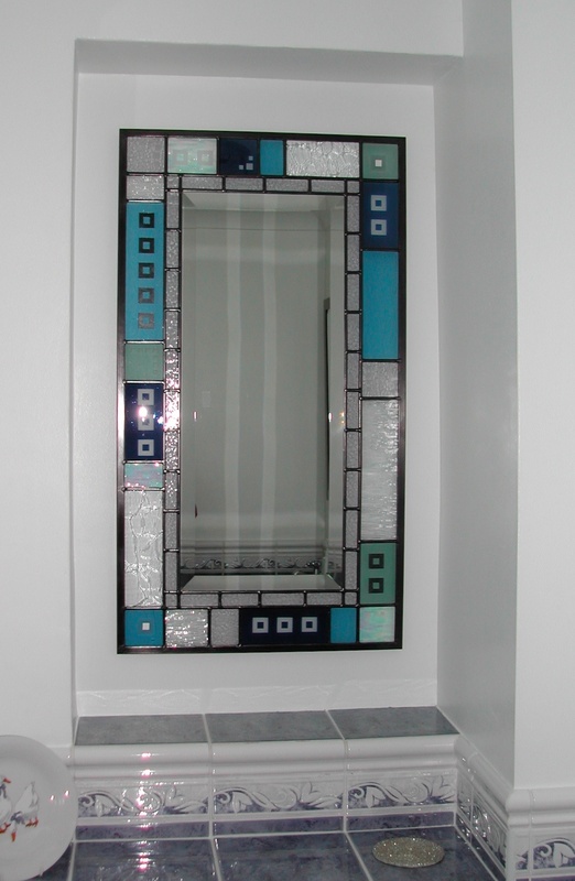 Cloakroom mirror | Carole Gray | Stained glass commission