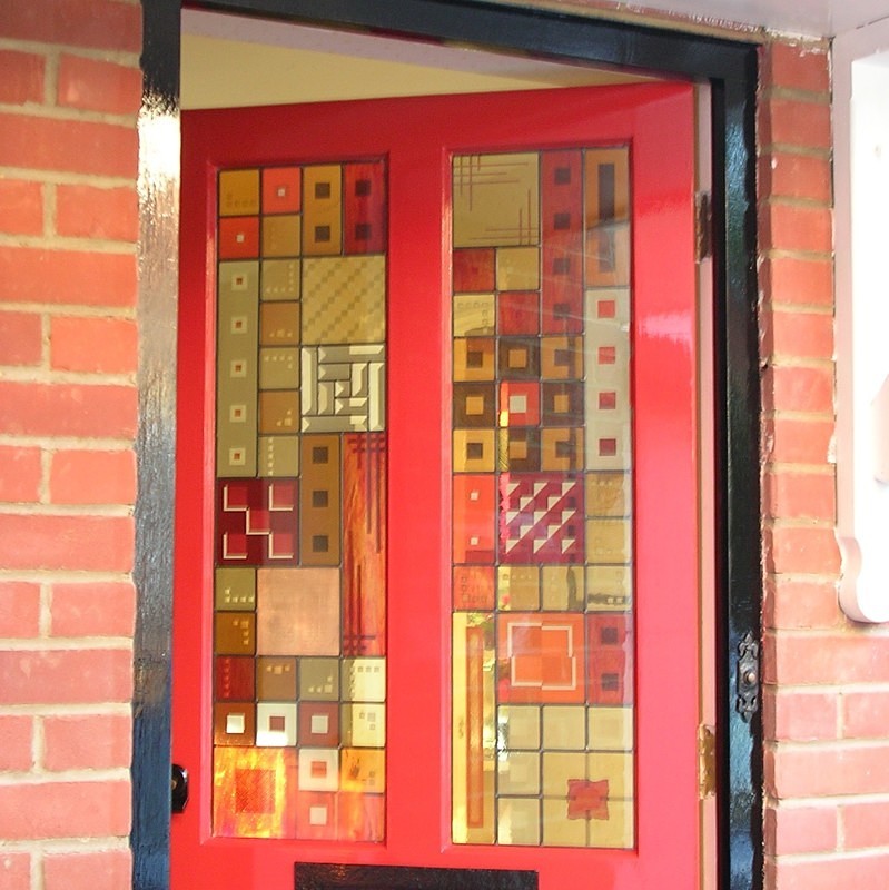 Red Front Door Carole Gray Stained Glass Commission