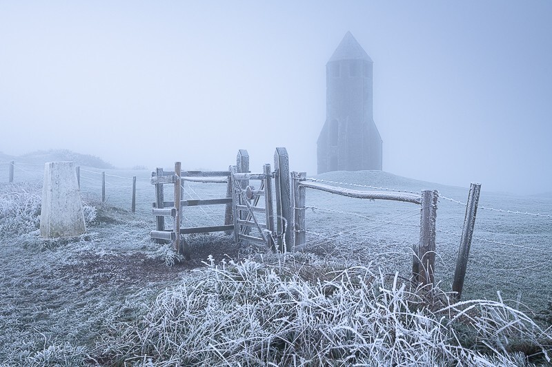 ab614 Winter at St Catherines Oratory - St Catherine's point and Castlehaven