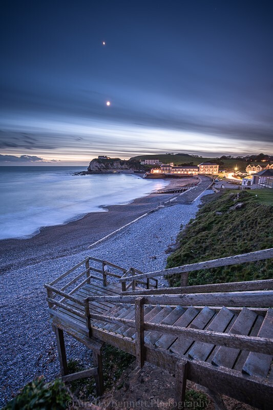 ab596 Freshwater bay blue hour - Compton and Freshwater
