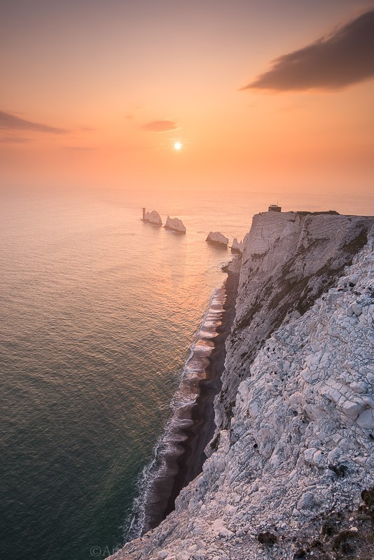 ab469 Misty Sunset over the Needles - The Needles and Alum Bay