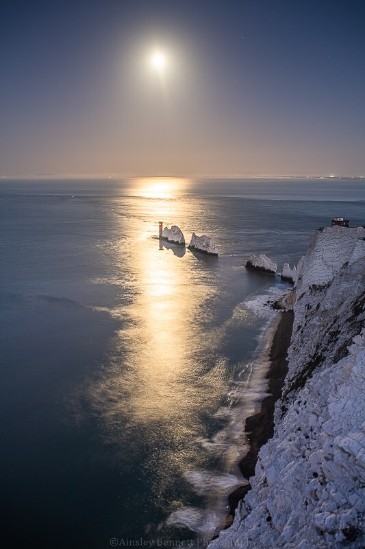 ab619 The Needles beneath the Moon - The Isle of Wight by night