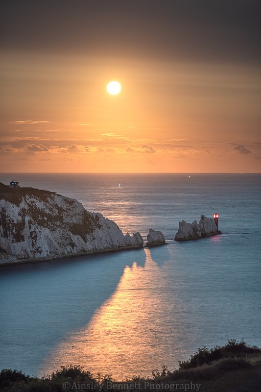 ab511 Moonlight over the Needles - The Isle of Wight by night