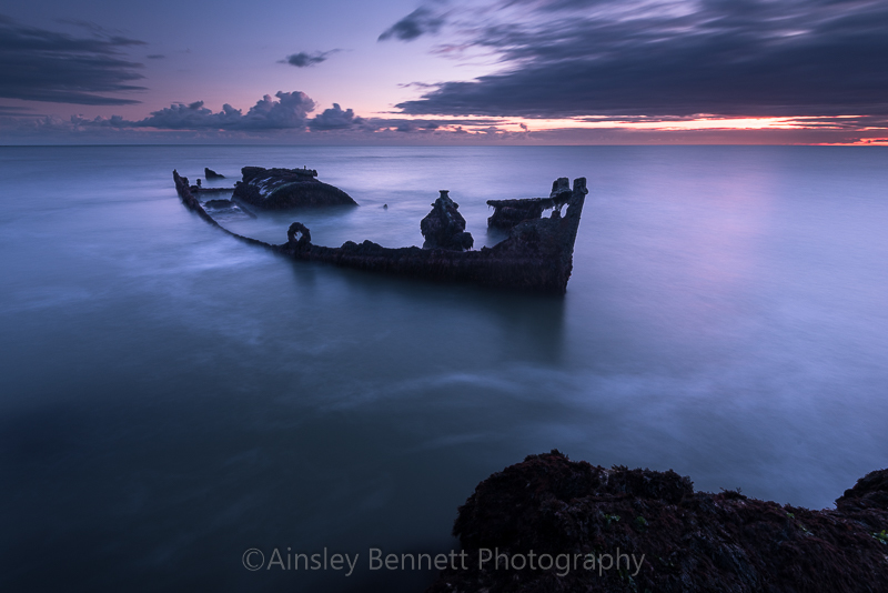 ab302 Compton wreck dusk - Compton and Freshwater