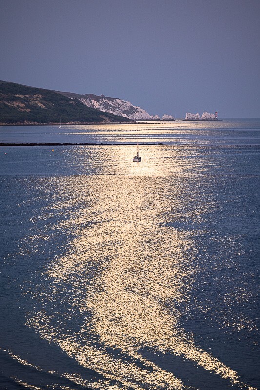 ab661 Moonlight view of the Needles - The Needles and Alum Bay