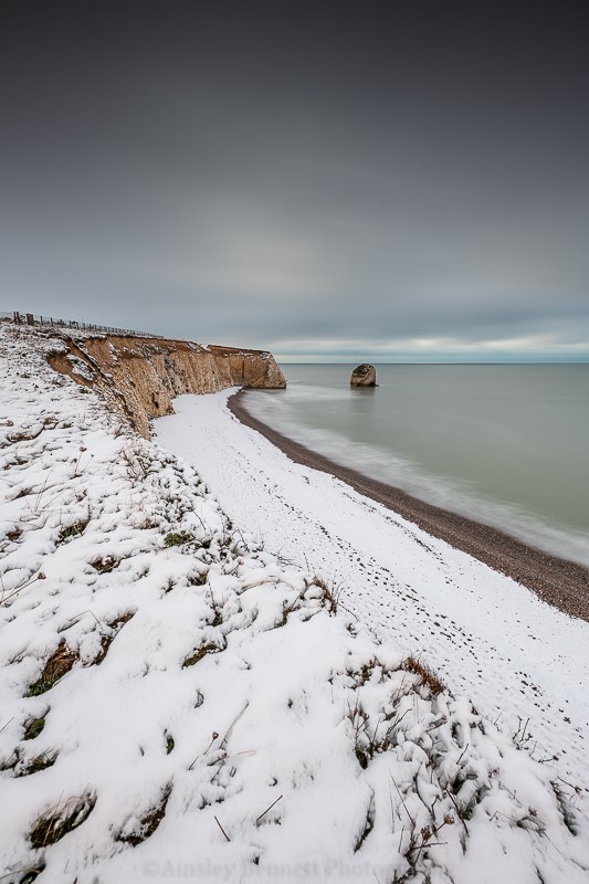 ab544 Freshwater bay in the snow - Compton and Freshwater