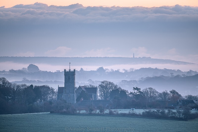 ab612 Godshill church in winter - Central areas of the Island