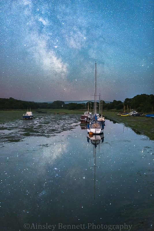 ab391 Shalfleet reflections - The Isle of Wight by night