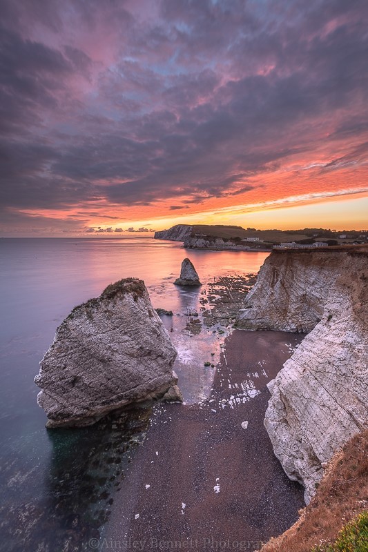 ab529 Sunset over Freshwater bay - Compton and Freshwater