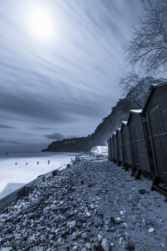 ab148 Christmas eve moonlight Shanklin - The Isle of Wight by night