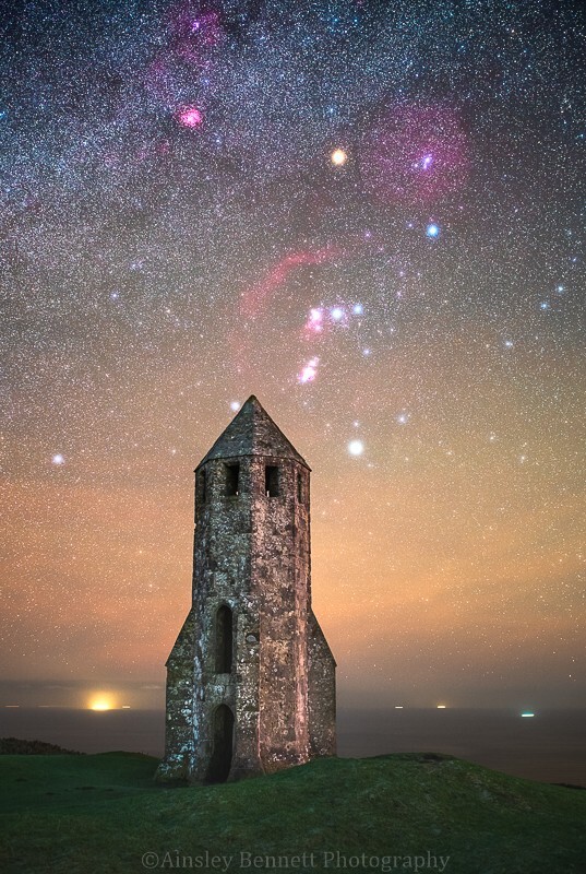 ab641 The Pepperpot and Orion - The Isle of Wight by night