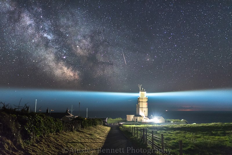 ab371 St Catherines lighthouse under the stars - The Isle of Wight by night