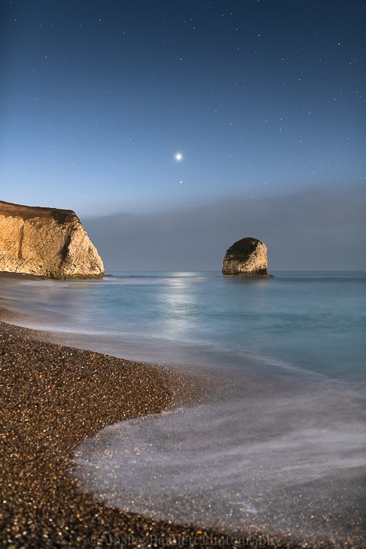 ab540 Jupiter and Venus by Moonlight - The Isle of Wight by night