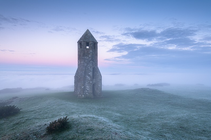 ab611 St Catherines Oratory winter dawn - St Catherine's point and Castlehaven