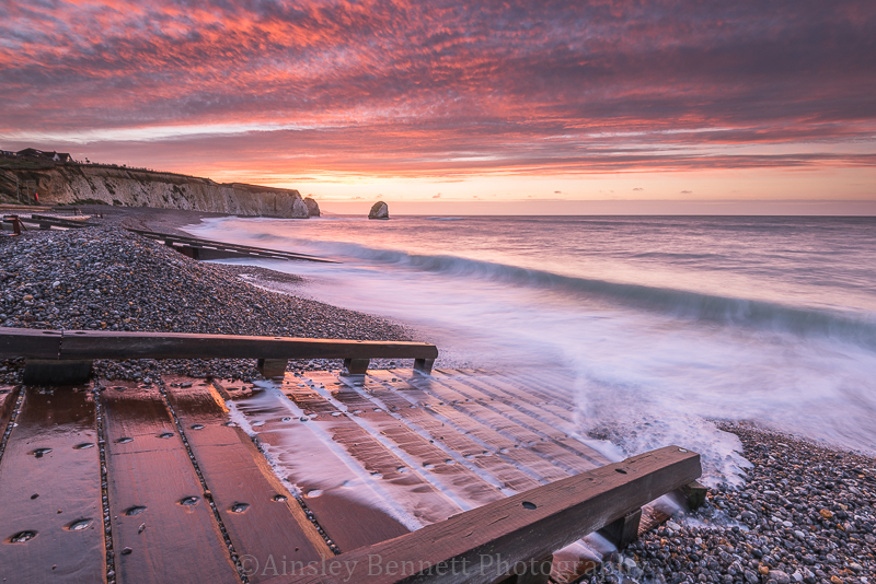 ab319 Freshwater bay winter - Compton and Freshwater