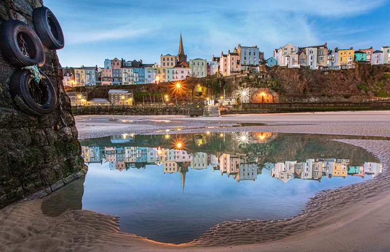 1st Landscape Dave Bolton Tenby reflects - Hexagon