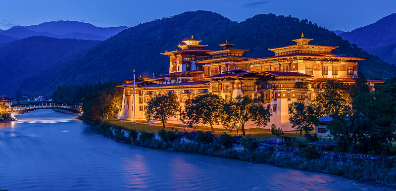 Print-Gold-Donald Fraser-punakha dzong - Mike Rowe Memorial