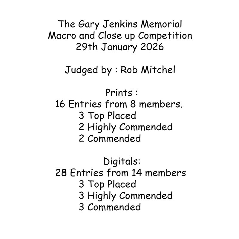 The Gary Jenkins Memorial Macro and Close up summary - The Gary Jenkins Memorial Macro & Close up
