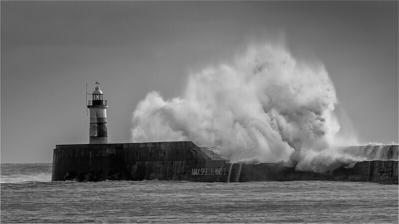 SILVER Charlie Kidd  Storm Dudley hits Newhaven Lighthouse - Landscapes