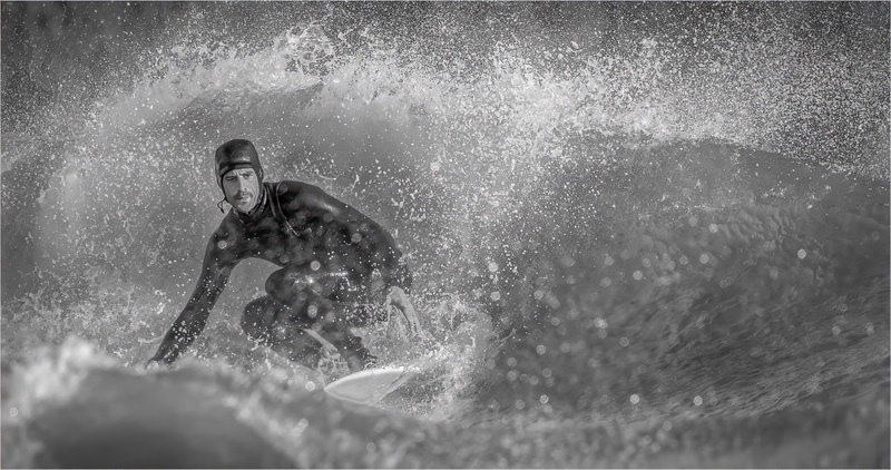 Print - Gold - Jan Sullivan -  Breaking Waves - Mono