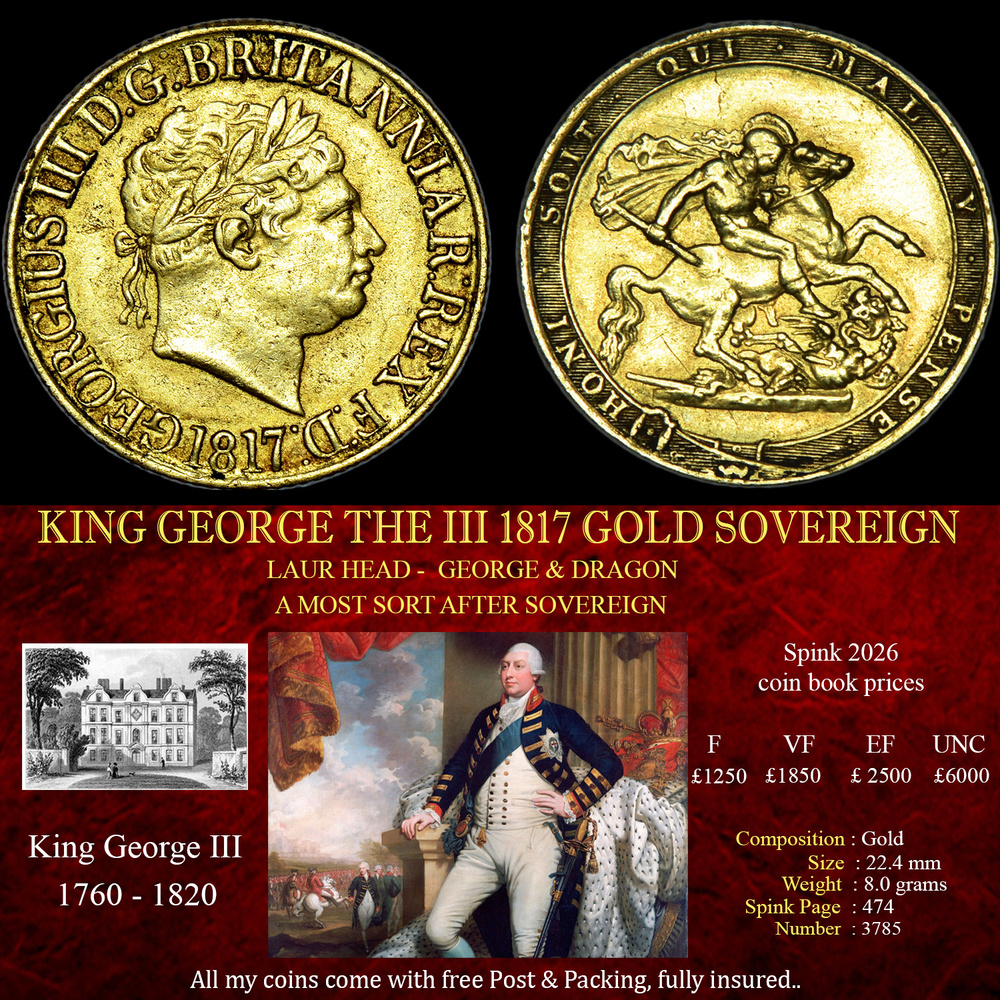 KING GEORGE THE III 1817 GOLD SOVEREIGN