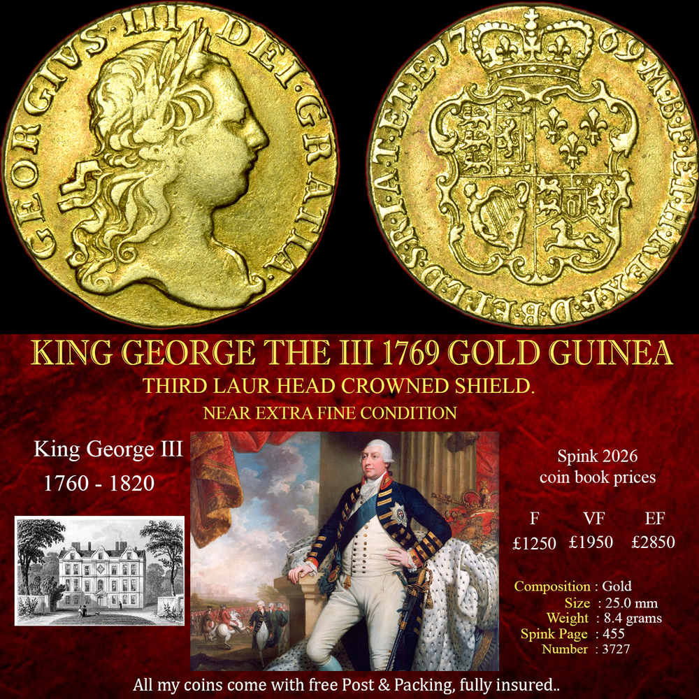 KING GEORGE THE II 1769 GOLD GUINEA