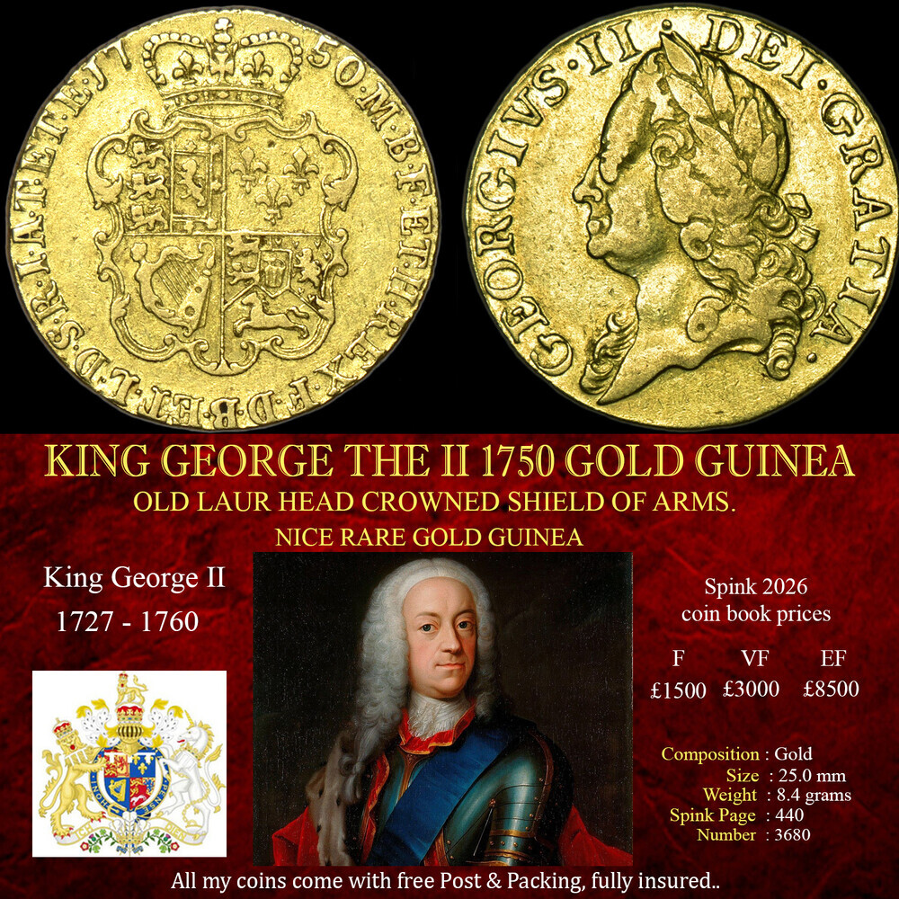 KING GEORGE THE II 1750 GOLD GUINEA