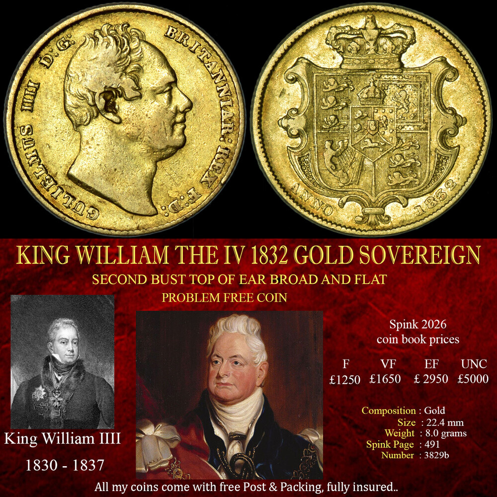 KING WILLIAM THE IV 1832 GOLD SOVEREIGN