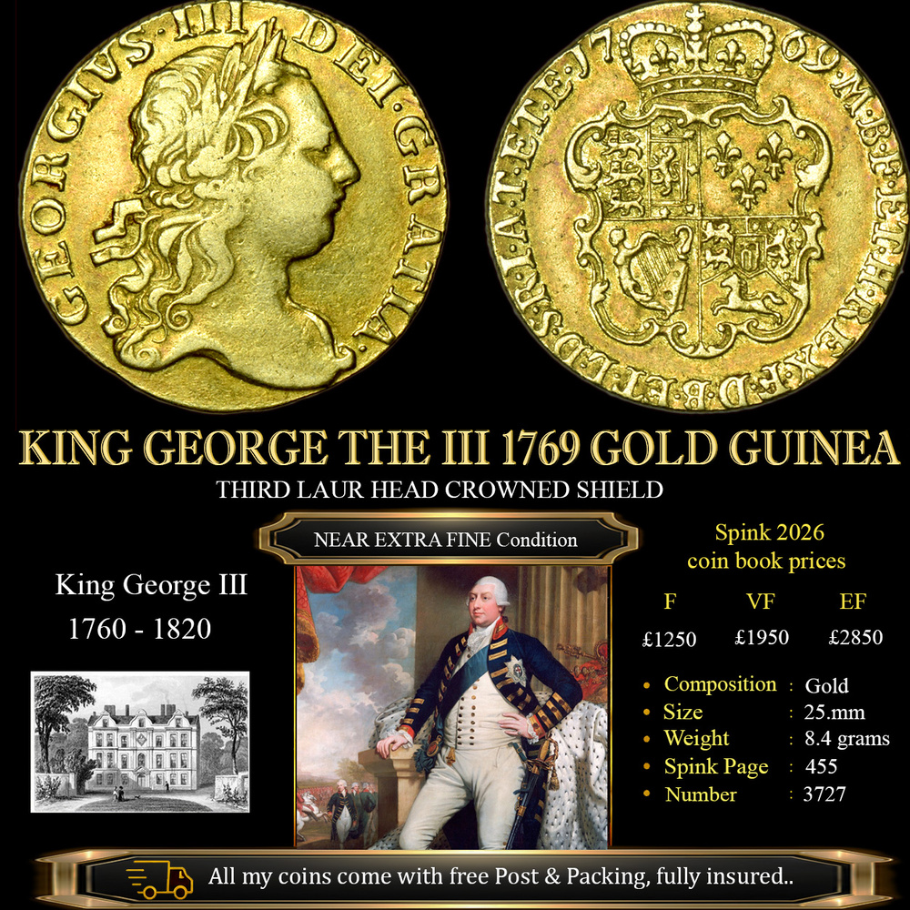KING GEORGE THE II 1769 GOLD GUINEA