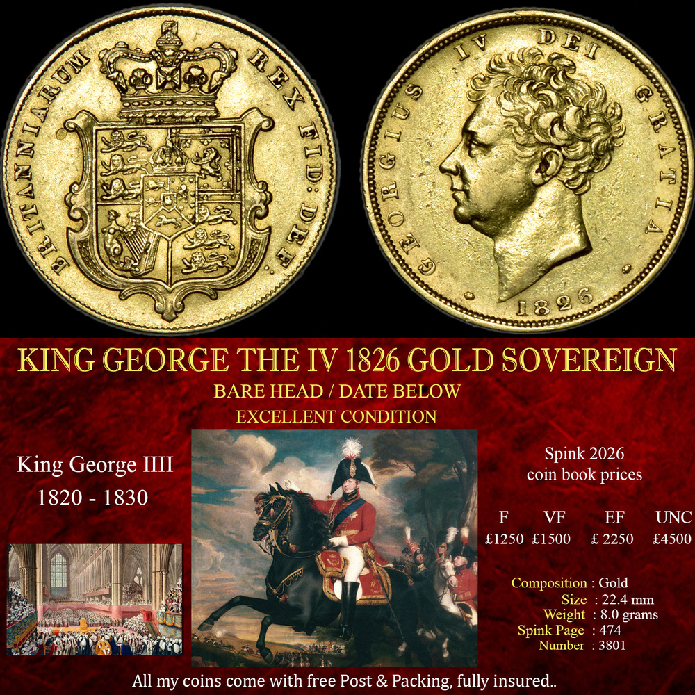 KING GEORGE THE IV 1826 GOLD SOVEREIGN