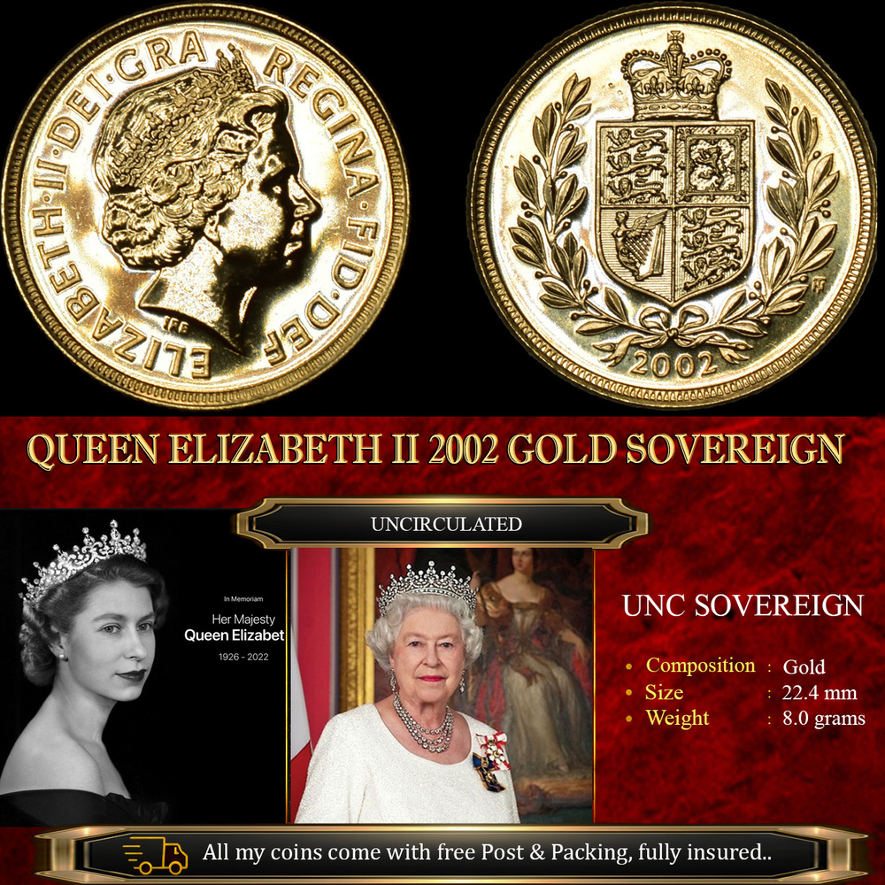 QUEEN ELIZABETH II 2002 GOLD SOVEREIGN