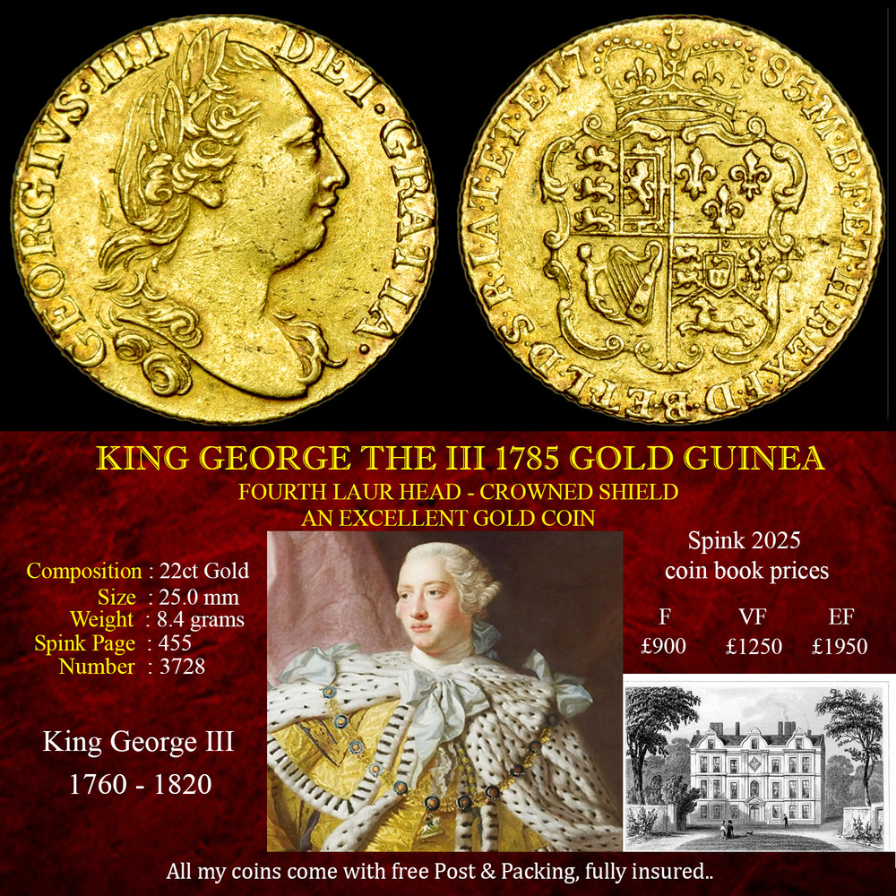 KING GEORGE THE III 1785 GOLD GUINEA