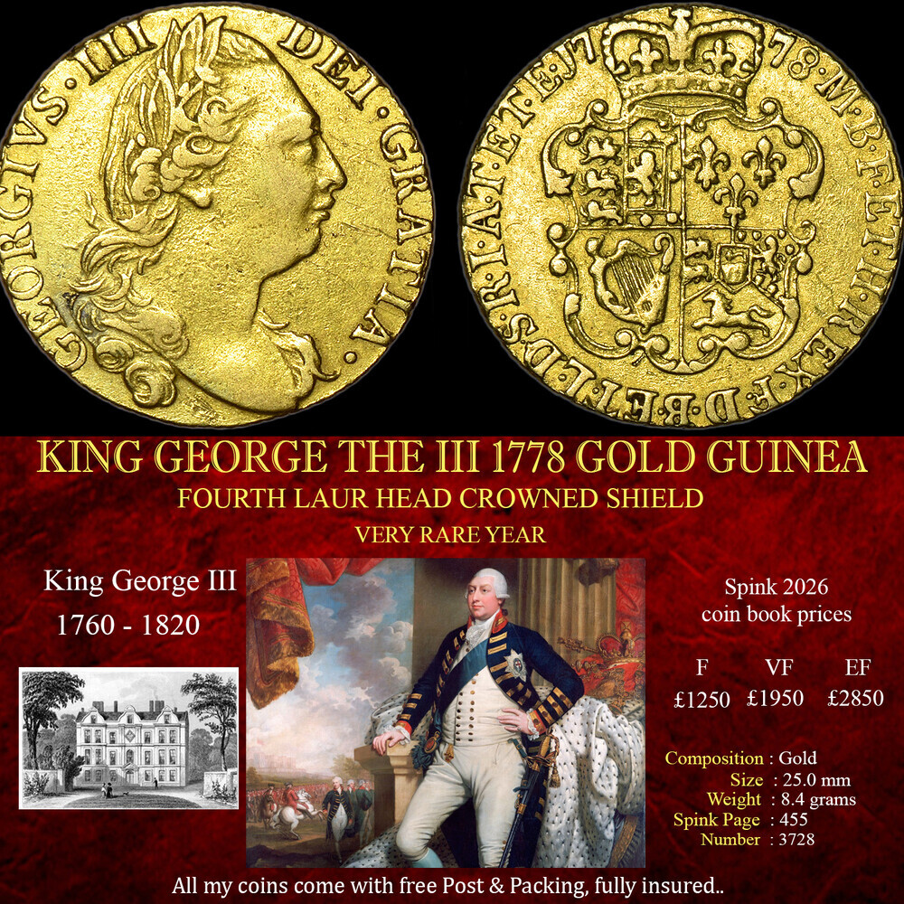 KING GEORGE THE III 1778 GOLD GUINEA