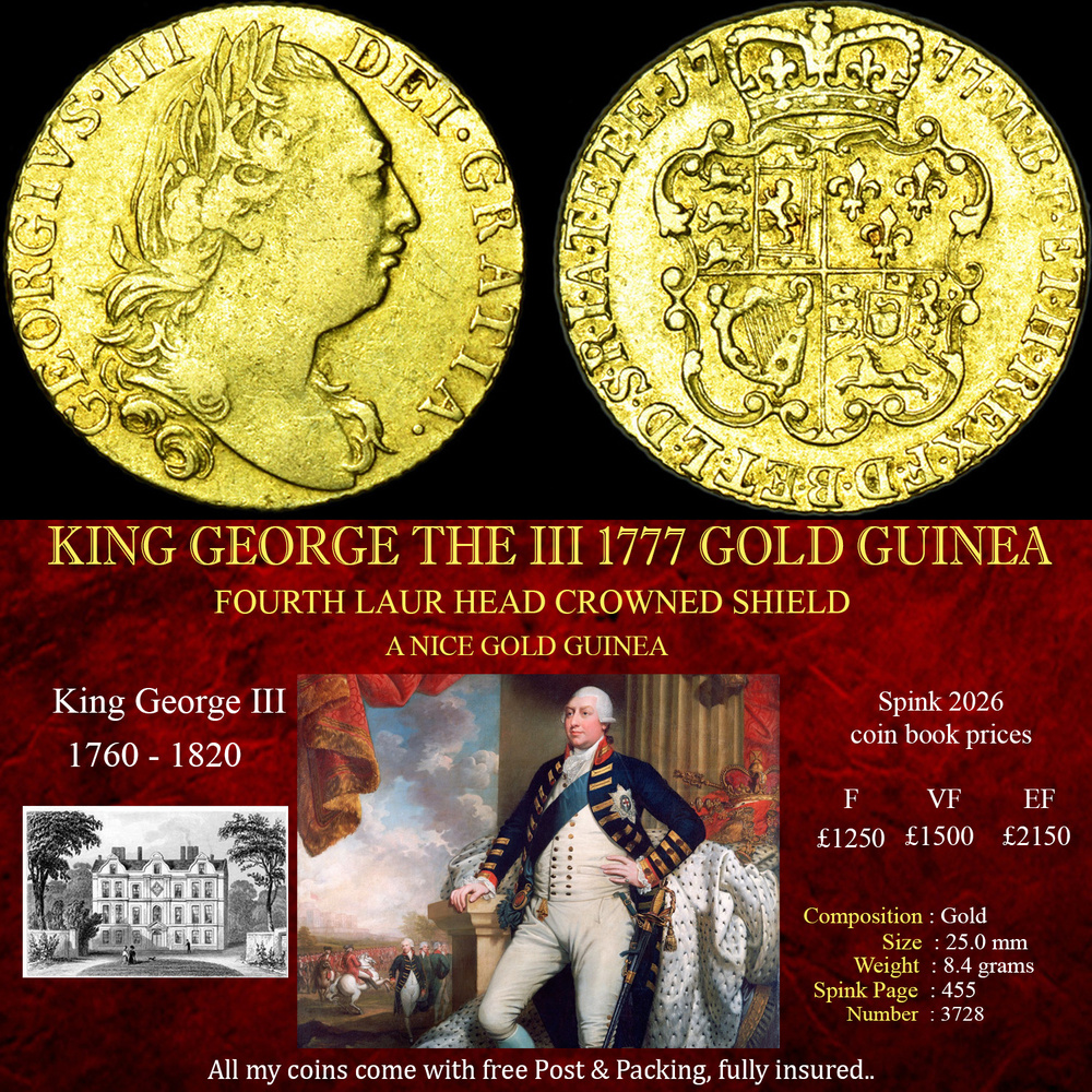 KING GEORGE THE II 1777 GOLD GUINEA