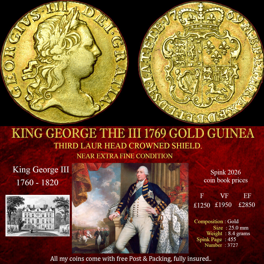 KING GEORGE THE II 1769 GOLD GUINEA