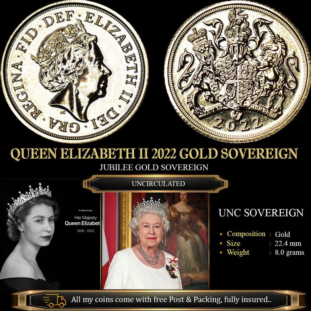 QUEEN ELIZABETH II 2022 GOLD SOVEREIGN