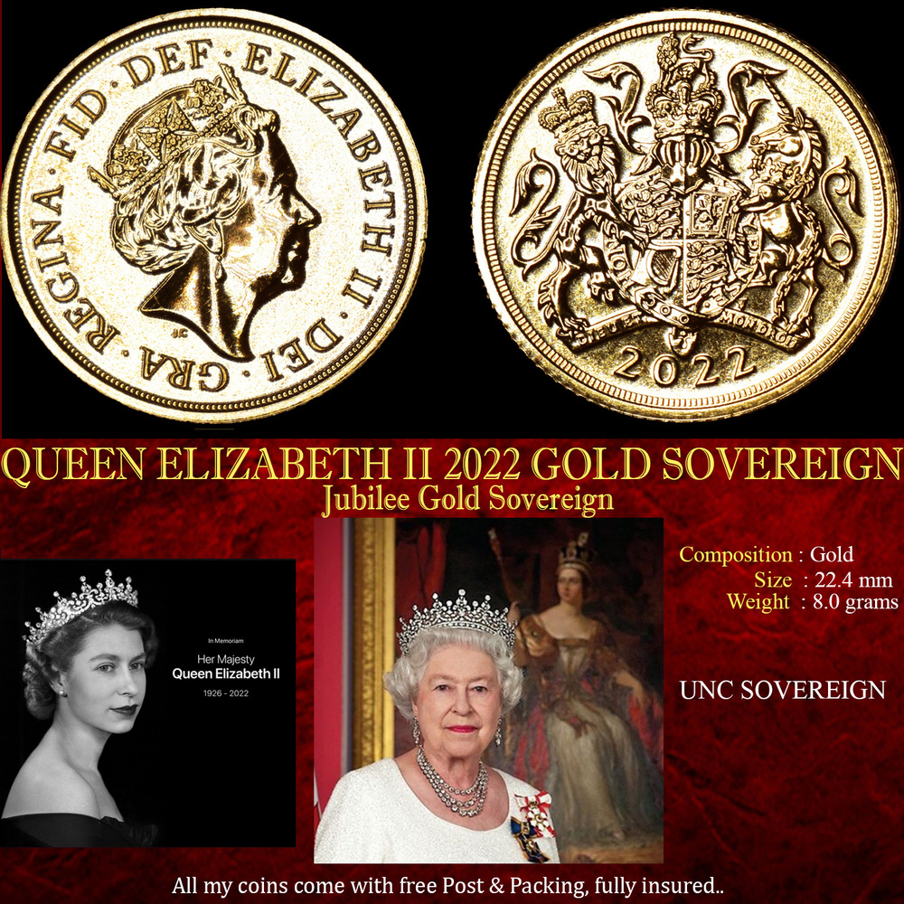 QUEEN ELIZABETH II 2022 GOLD SOVEREIGN
