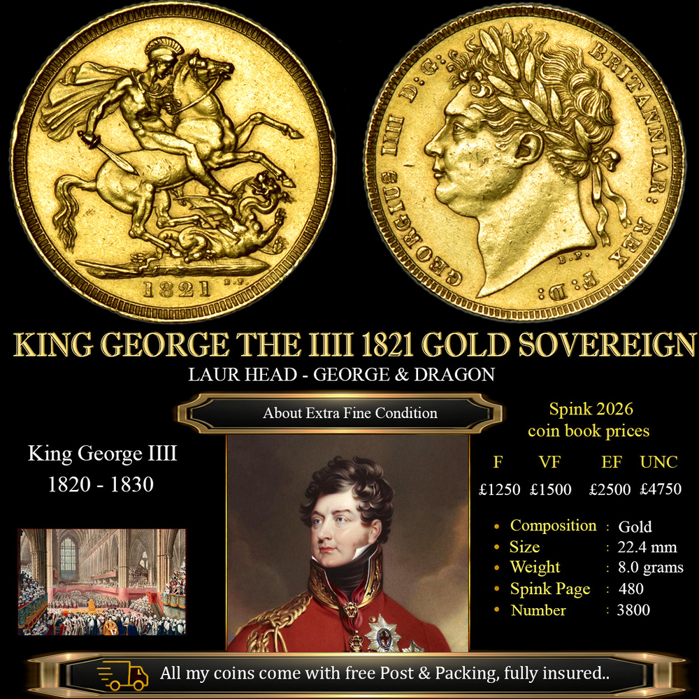 KING GEORGE THE IIII 1821 GOLD SOVEREIGN