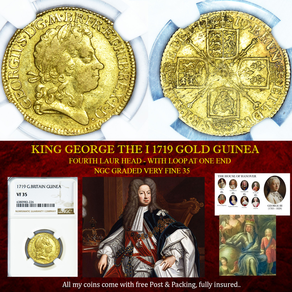 KING GEORGE THE I 1719 GOLD GUINEA