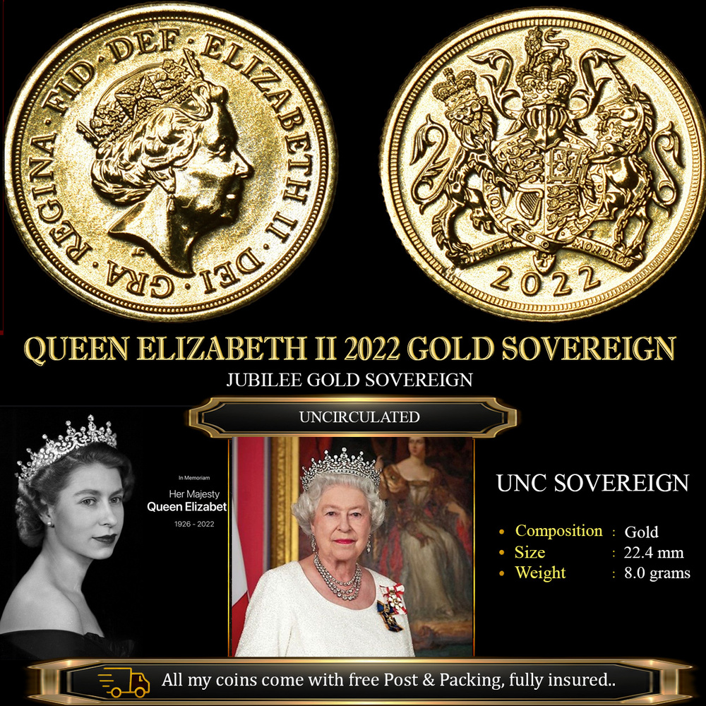 QUEEN ELIZABETH II 2022 GOLD SOVEREIGN