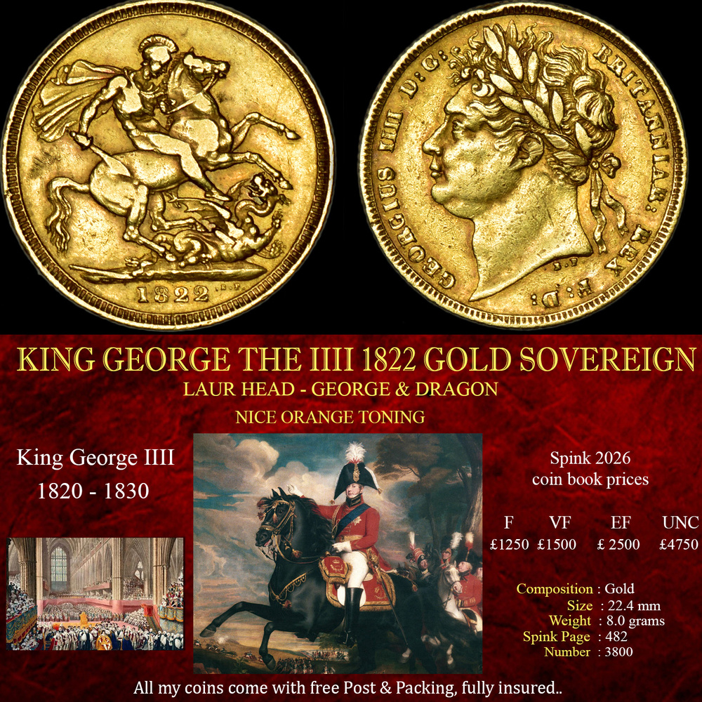 KING GEORGE THE IIII 1822 GOLD SOVEREIGN