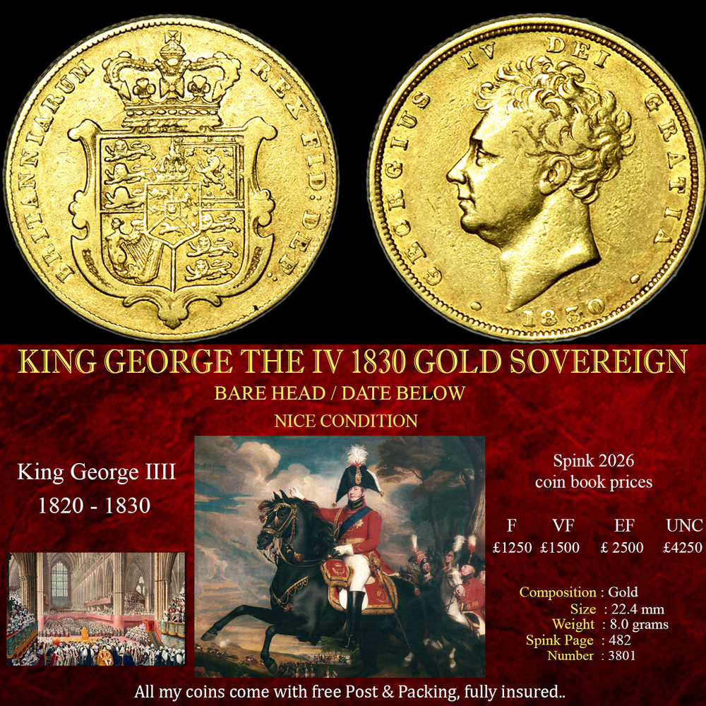 KING GEORGE THE IIII 1830 GOLD SOVEREIGN
