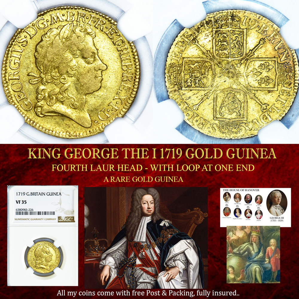 KING GEORGE THE I 1719 GOLD GUINEA