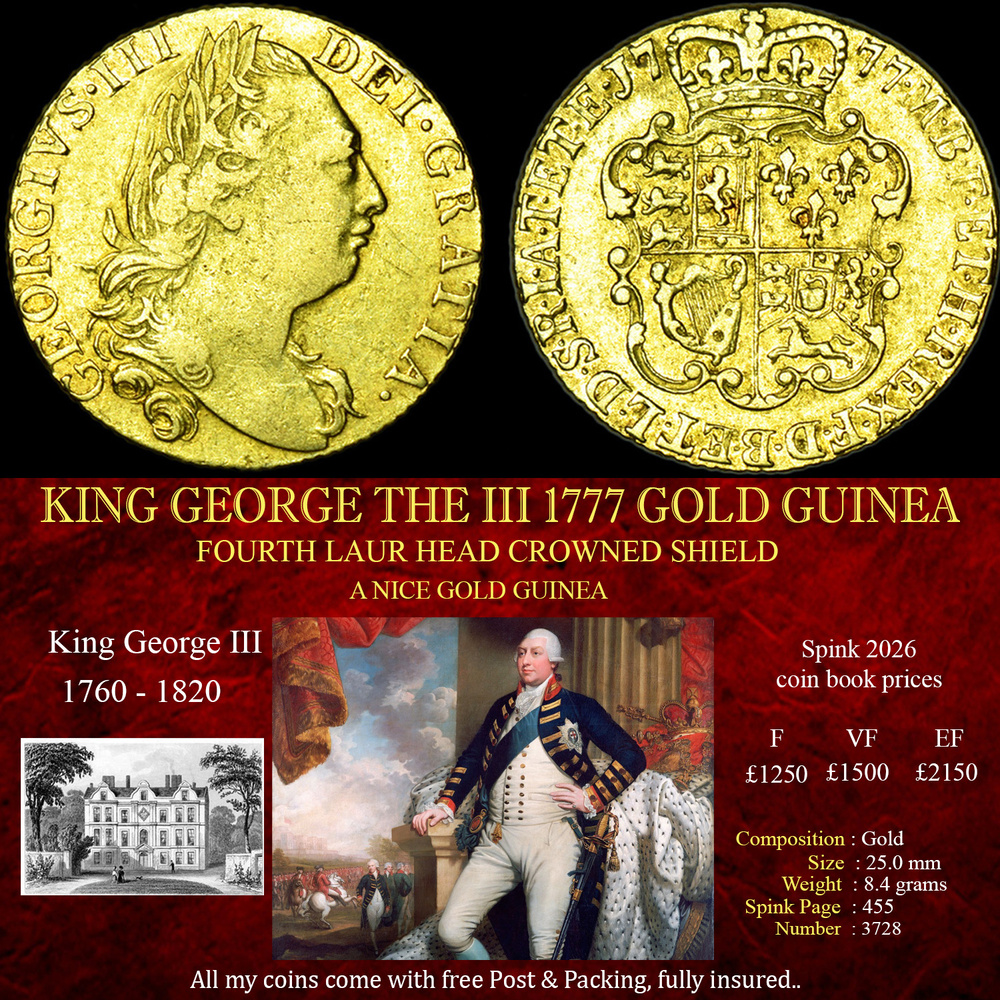 KING GEORGE THE II 1777 GOLD GUINEA