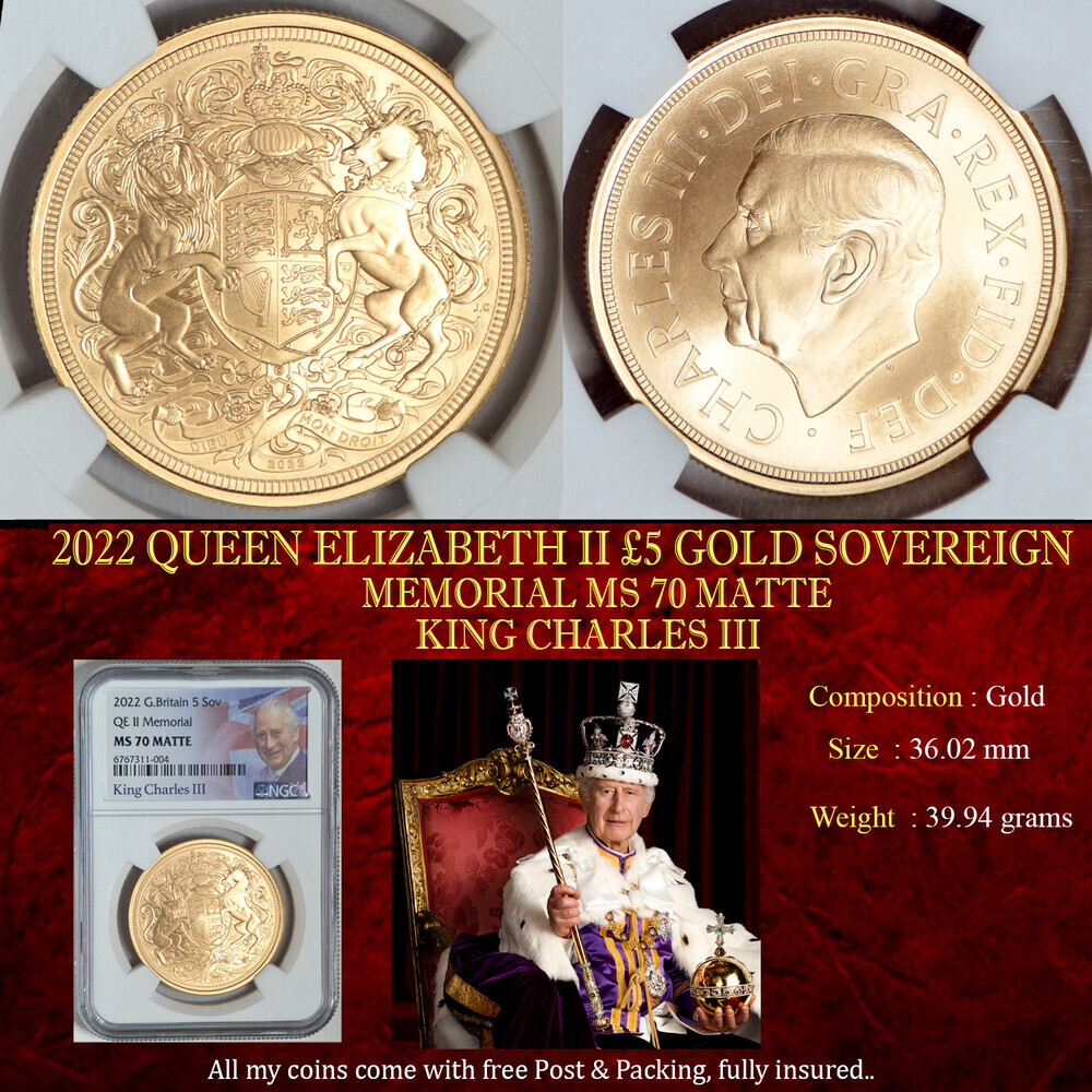 2022 QUEEN ELIZABETH II MEMORIAL £5 GOLD SOVEREIGN