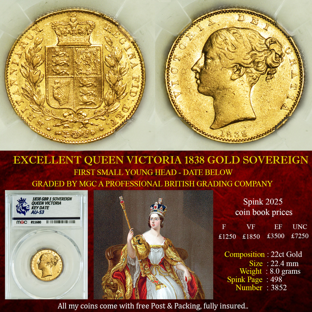 QUEEN VICTORIA 1838 GOLD SOVEREIGN NICE CONDITION